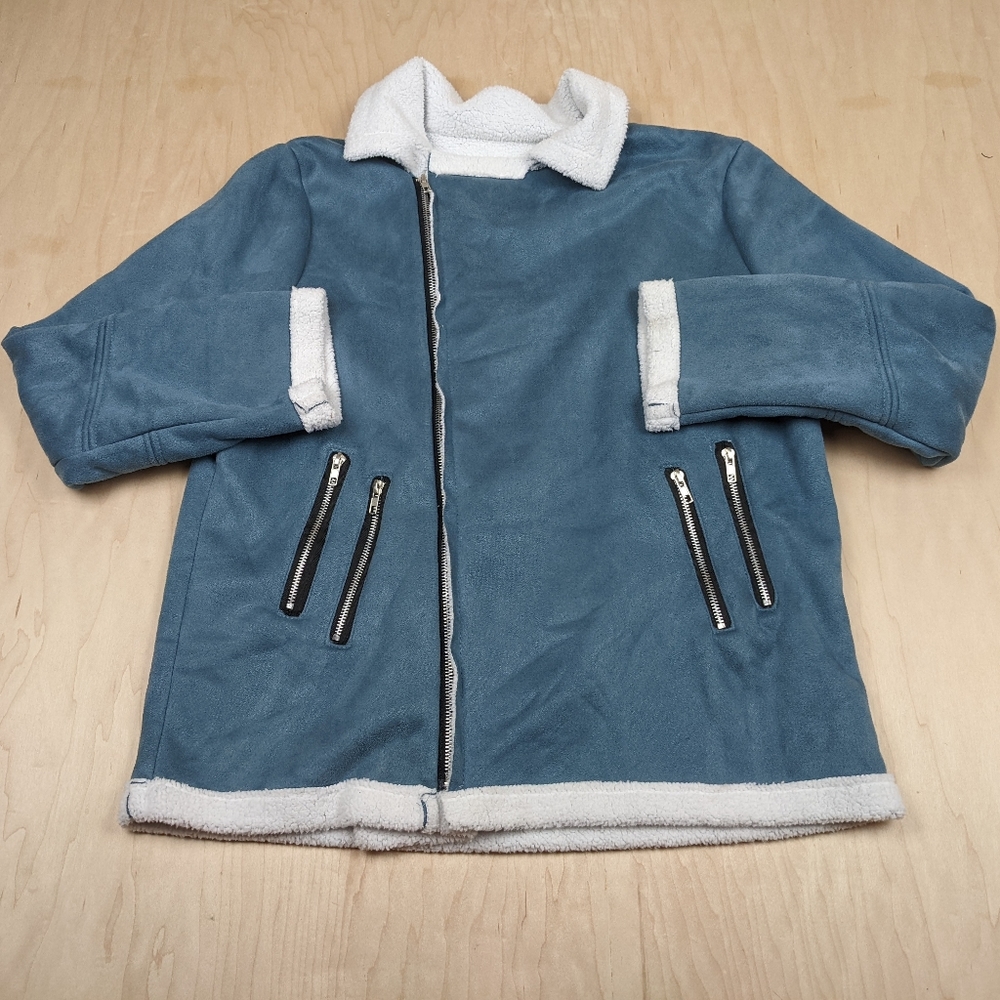 Fleece Lined, faux suede winter jacket (XL)